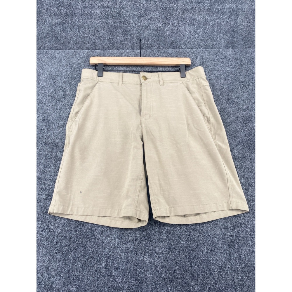 George Performance Flat Front Shorts Mens 32 Khaki Tan Golf Hiking Casual 9"